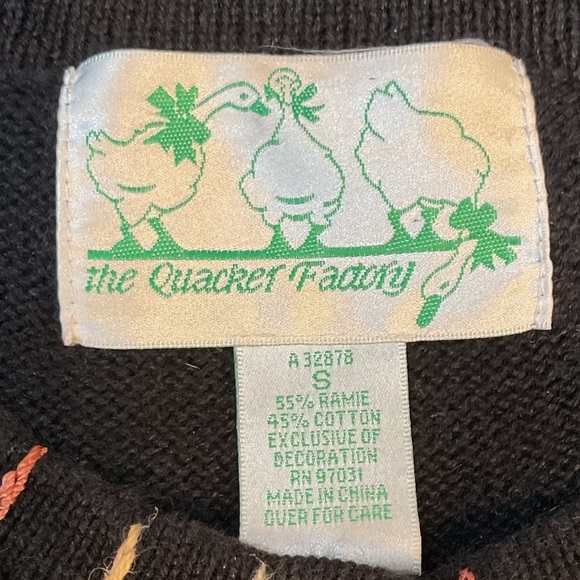 Vintage Cardigan Black Giraffe Sweater Beaded button down Giraffe knit patchwork - Picture 4 of 7